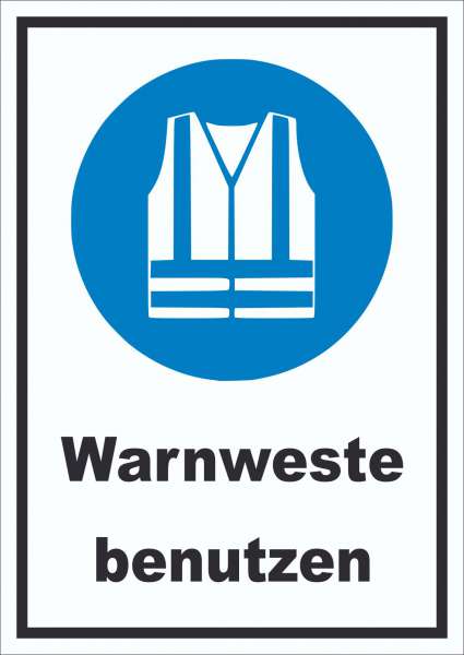 Warnweste benutzen Schild