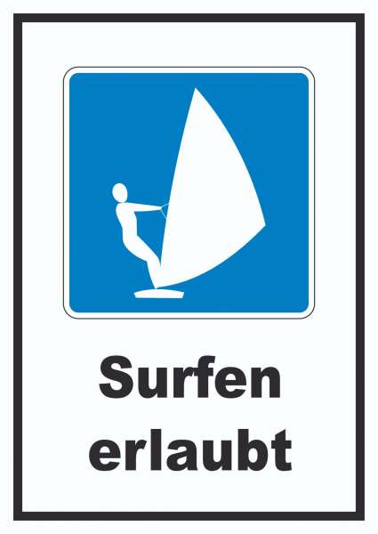 Surfen erlaubt Symbol und Text