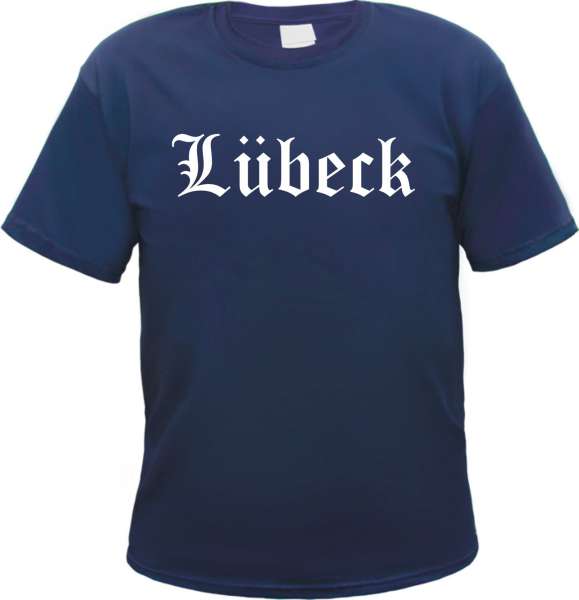 Lübeck Herren T-Shirt - Altdeutsch - Blaues Tee Shirt