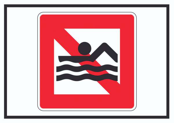 Schwimmen und Baden verboten Symbol