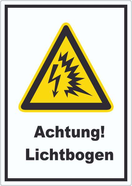 Achtung Lichtbogen Aufkleber