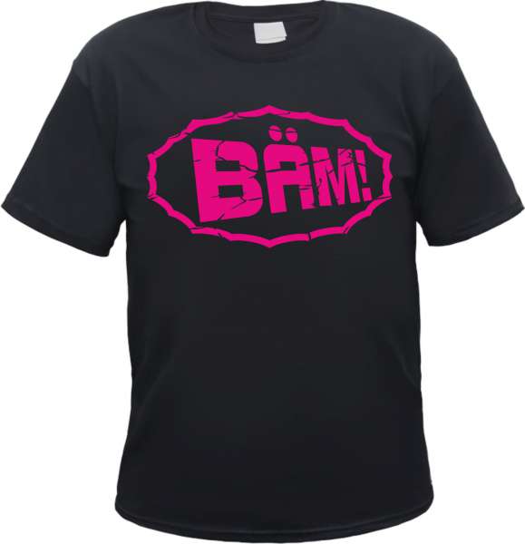 Bäm Herren T-Shirt - Tee Shirt - mit Druck in Neonpink