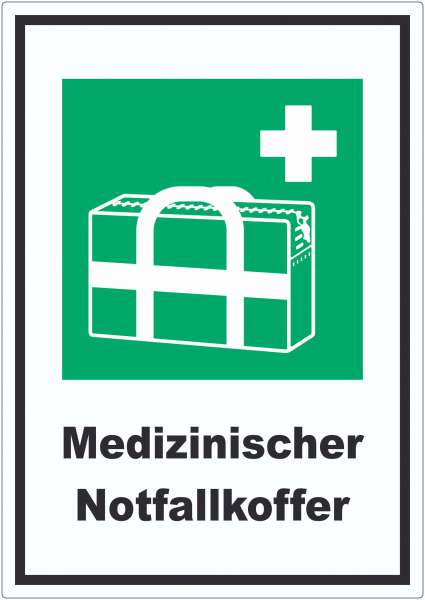 Medizinischer Notfallkoffer Symbol Aufkleber Quadrat 