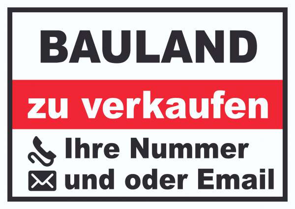 Bauland zu verkaufen Schild