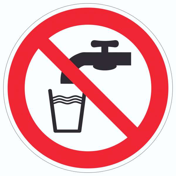 Kein Trinkwasser Aufkleber Kreis Nicht Trinken