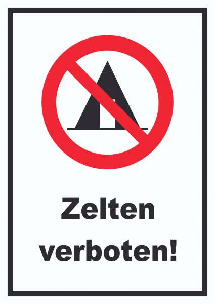 Zelten verboten Schild