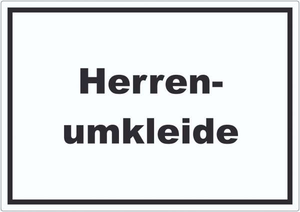 Herrenumkleide Aufkleber mit Text waagerecht