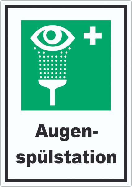 Augenspülstation Aufkleber