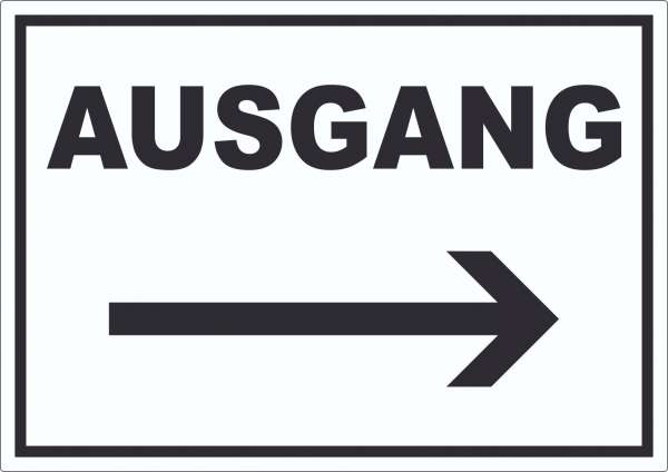 Ausgang Pfeil rechts Aufkleber