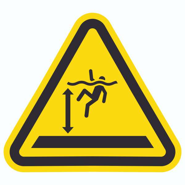 Aufkleber Dreick Warnung tiefes Wasser Symbol