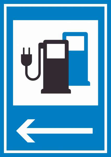 Stromtankstelle 365-65 Pfeil links Symbol Schild