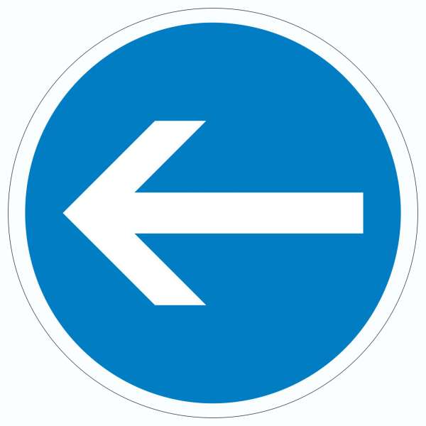 Aufkleber Kreis Fahrtrichtung hier links Symbol