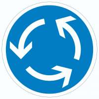 Aufkleber Kreis Vorgeschriebene Vorbeifahrt rechts Aufkleber Kreis Vorgeschriebene Vorbeifahrt rechts