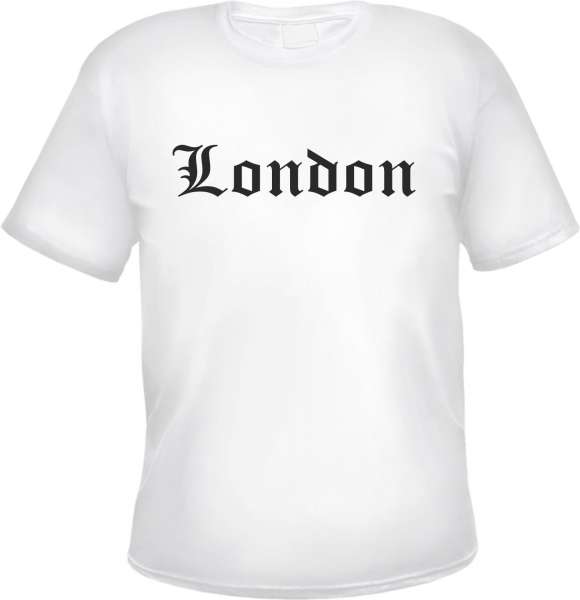 London Herren T-Shirt - Altdeutsch - Weißes Tee Shirt