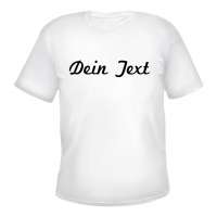 Individuelles Herren T-Shirt - weiss - Schreibschrift - mit Wunschtext bedruckt Individuelles Herren T-Shirt - weiss - Schreibschrift - mit Wunschtext bedruckt