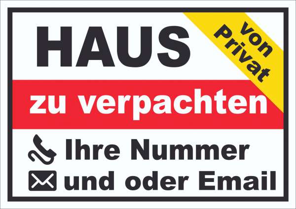 Haus zu verpachten von Privat Schild