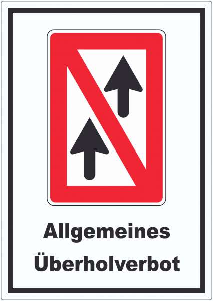 Allgemeines Überholverbot Symbol und Text Aufkleber