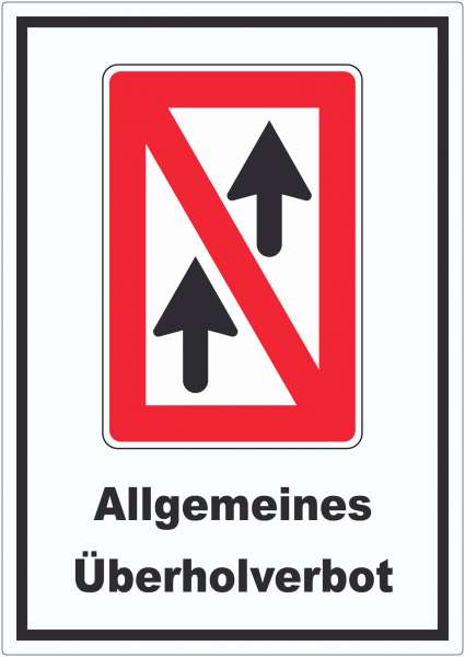 Allgemeines Überholverbot Symbol und Text Aufkleber