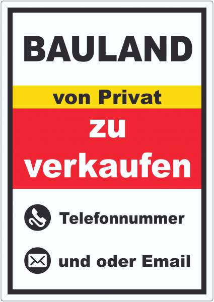 Bauland zu verkaufen von Privat Hochkant Aufkleber