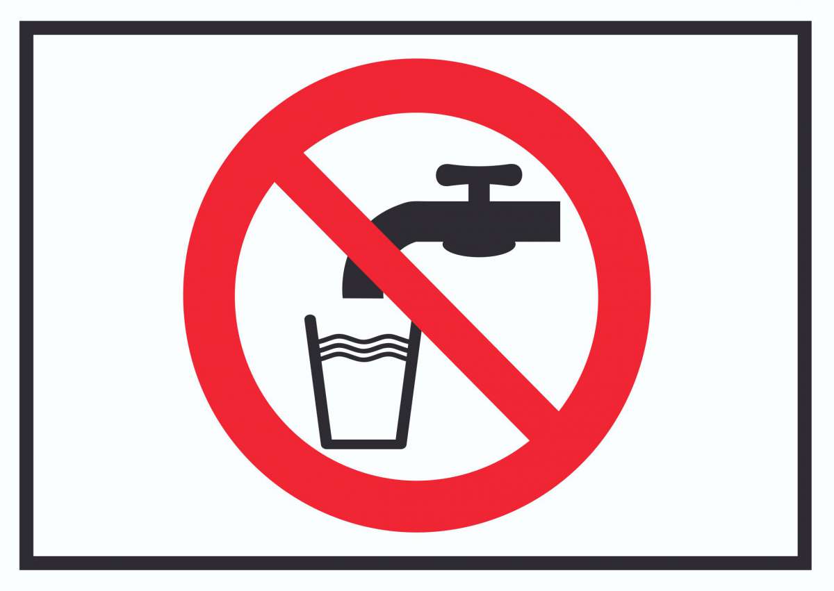 LEMAX Hinweisschild 'Kein Trinkwasser' – Alu Geprägt, 200x400 Mm, Rot/schwarze Schrift, 4-fach Gelocht