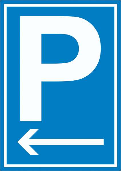 Parkplatz Aufkleber mit Pfeil nach links