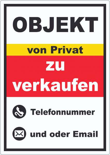 Objekt zu verkaufen von Privat Hochkant Aufkleber