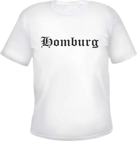 Homburg Herren T-Shirt - Altdeutsch - Weißes Tee Shirt