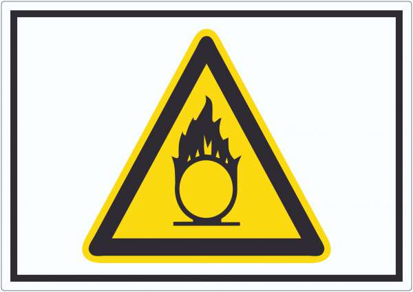 Vorsicht Brandfördernde Stoffe Symbol Aufkleber