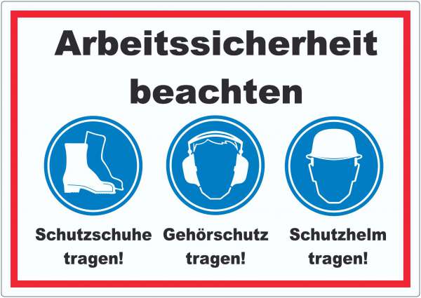 Arbeitssicherheit Füße Ohren Kopf Aufkleber