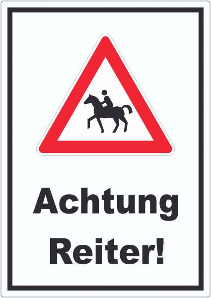 Achtung Reiter Aufkleber