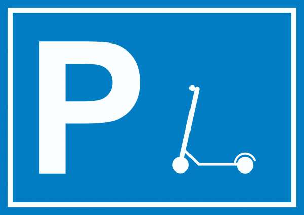 E-Scooter Parkplatz Schild waagerecht