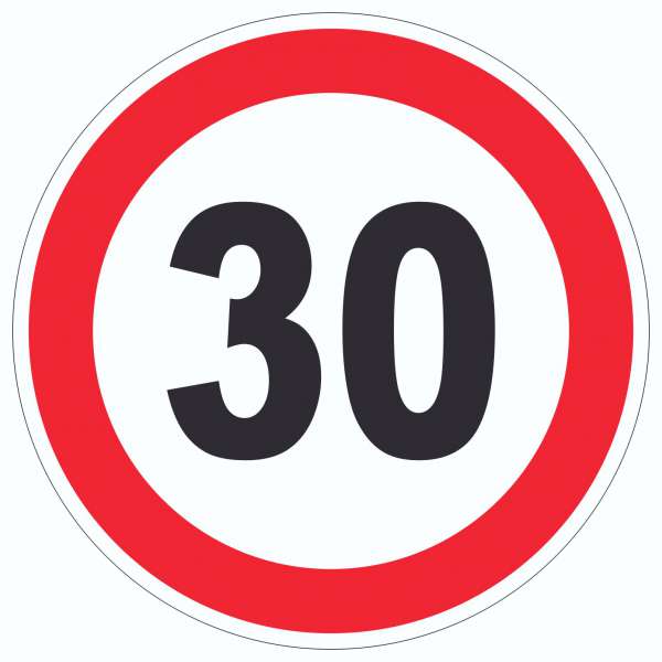 Tempo 30 km/h Geschwindigkeitsbegrenzung Aufkleber Kreis Symbol