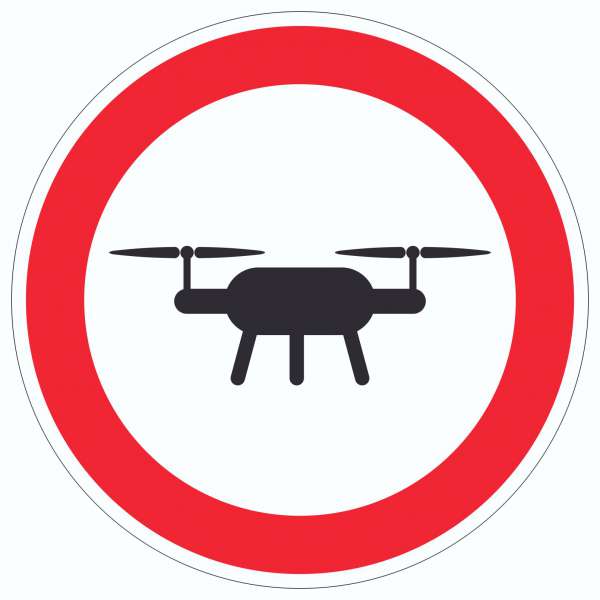 Drohnen Flugverbot Aufkleber Kreis