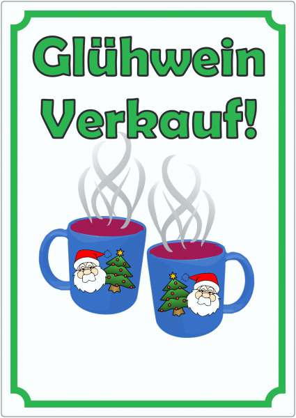 Glühwein Werbeaufkleber Aufkleber Hochkant