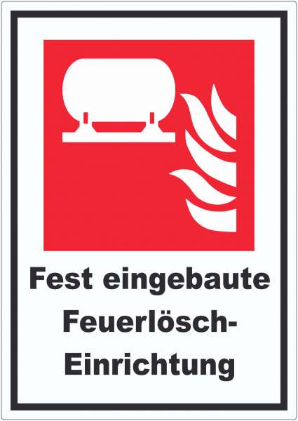 Fest eingebaute Feuerlösch-Einrichtung Aufkleber