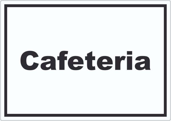 Cafeteria Aufkleber mit Text Restaurant mit Selbstbedienung waagerecht
