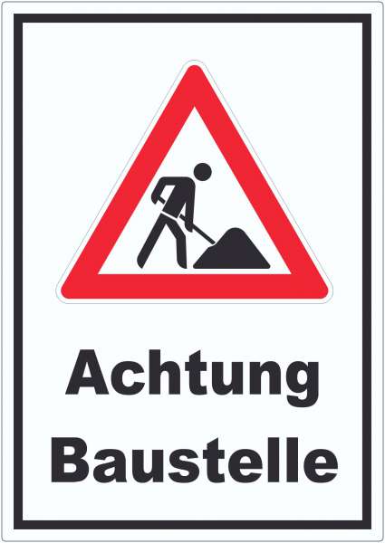 Achtung Baustelle Aufkleber Arbeitsstelle