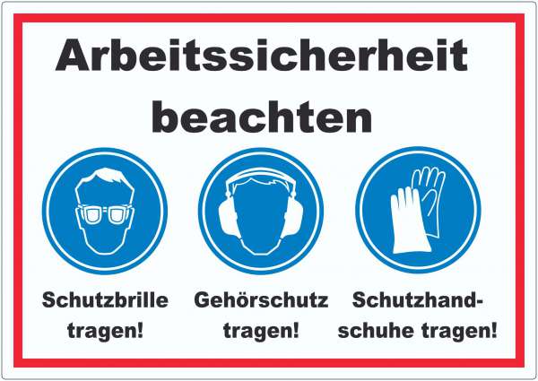 Arbeitssicherheit Augen Ohren Hände Aufkleber