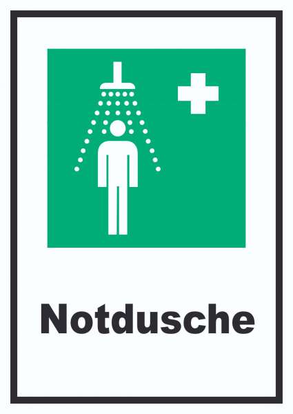 Notdusche Schild