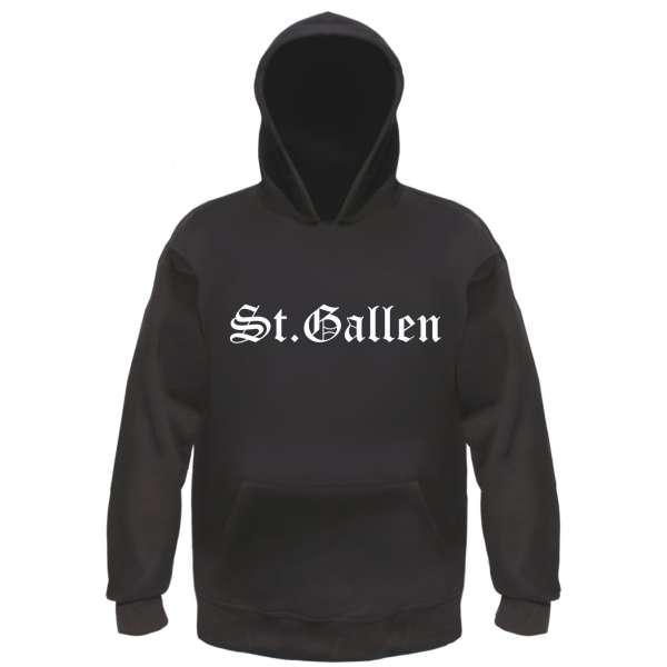 St.Gallen Kapuzensweatshirt - Altdeutsch bedruckt - Hoodie Kapuzenpullover