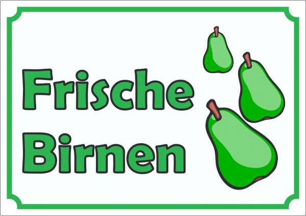 Werbeaufkleber Aufkleber Frische Birnen zu verkaufen