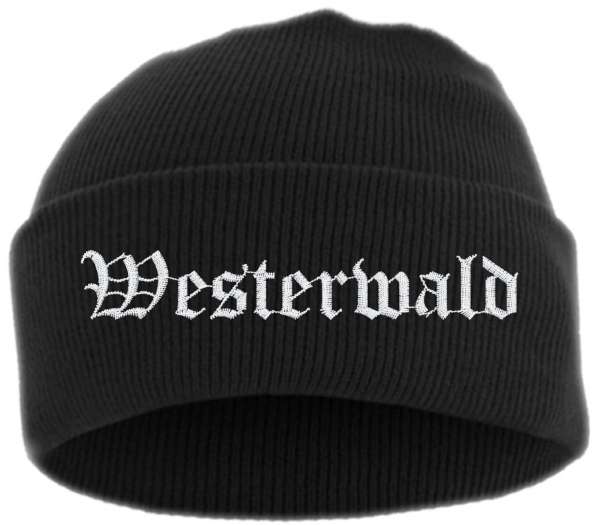 Westerwald Umschlagmütze - Altdeutsch - Bestickt - Mütze mit breitem Umschlag