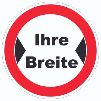Durchfahrtshöhe Aufkleber Individuell – A9 Format (37x52mm), Wetterfest, Mit Symbol & Text Nach Wunsch
