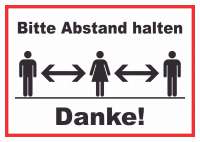 Bitte Abstand halten Schild Bitte Abstand halten Schild