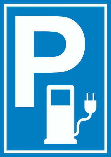 Parkplatz Stromtankstelle Schild Elektrofahrzeug