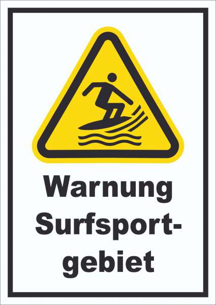 Schild Warnung Surfsportgebiet