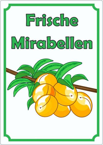 Frische Mirabellen Aufkleber Hochkant