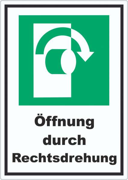 Öffnung durch Rechtsdrehung Aufkleber