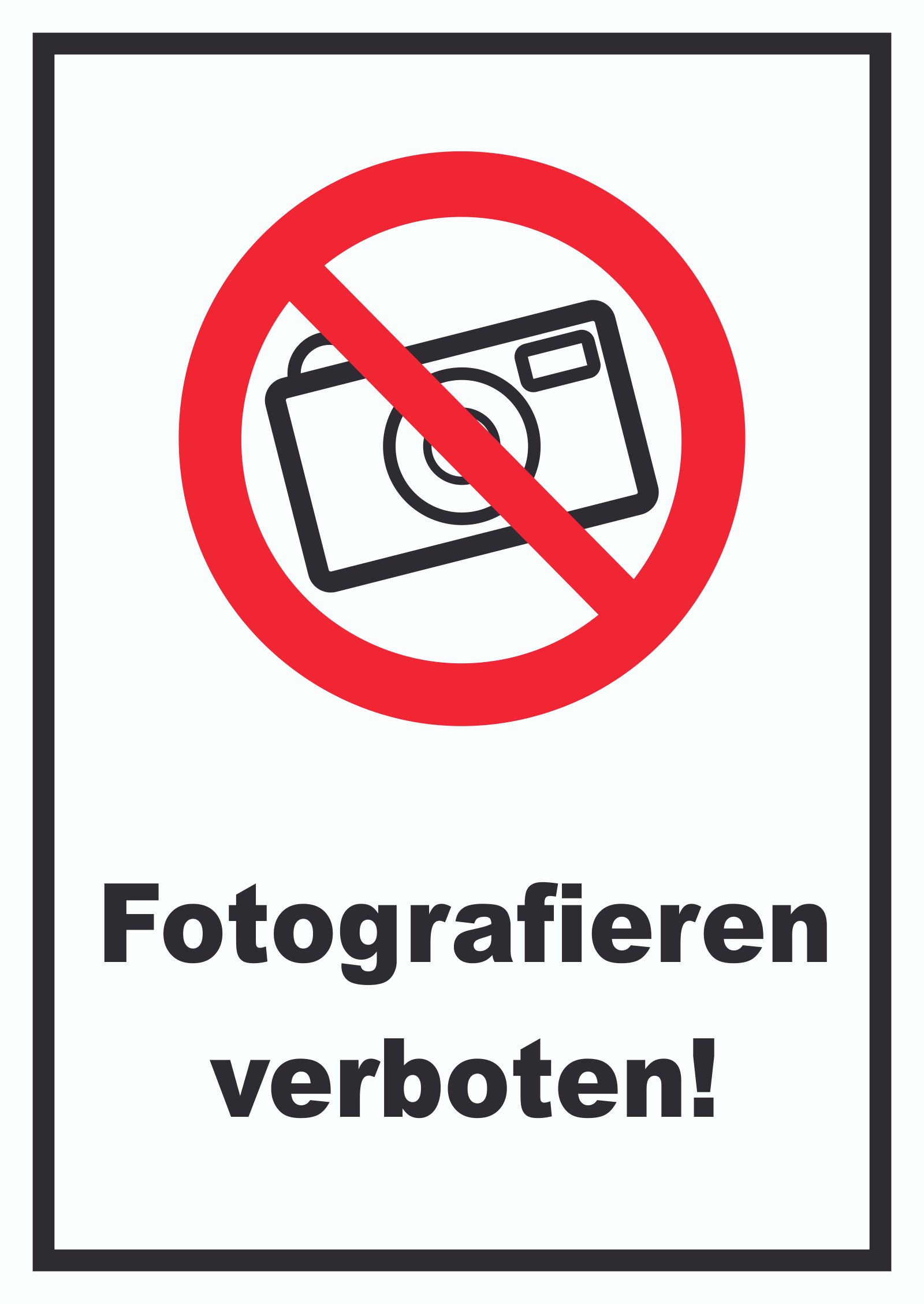 Fotografieren verboten Schild Keine Photos  HB-Druck Schilder, Textildruck  & Stickerei Onlineshop