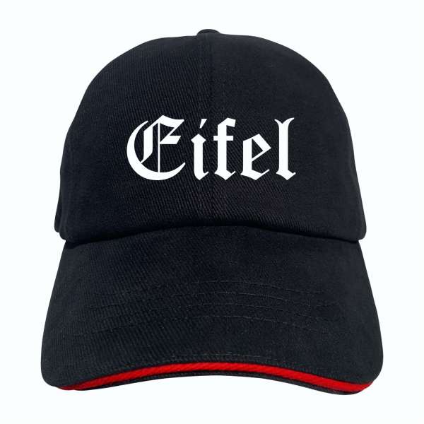 Eifel Cappy - Altdeutsch bedruckt - Schirmmütze - Schwarz-Rotes Cap